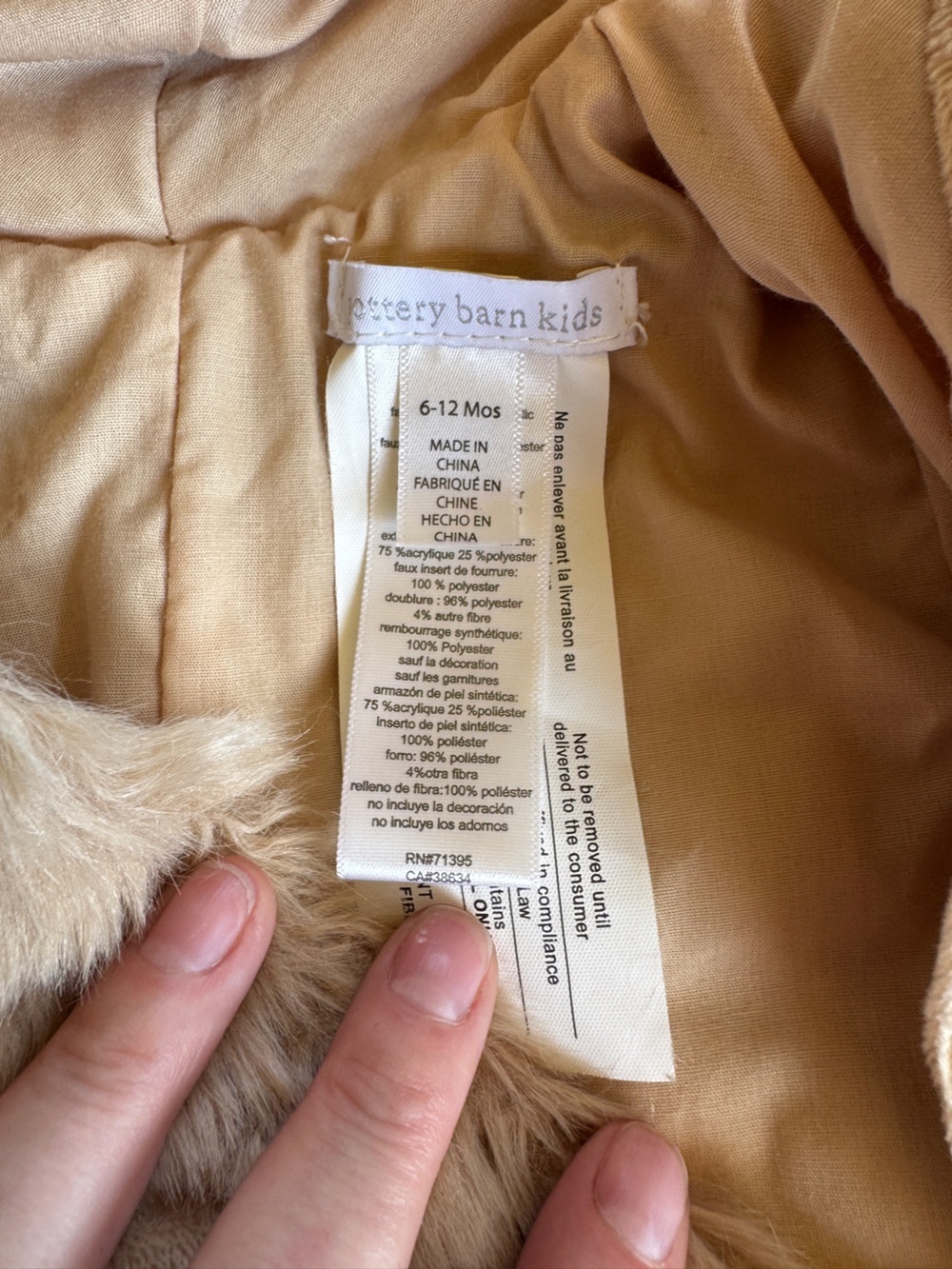 Pottery Barn Kids Baby Dog Halloween Costume 6-12M Very Fluffy Plush Puppy - Picture 7 of 11